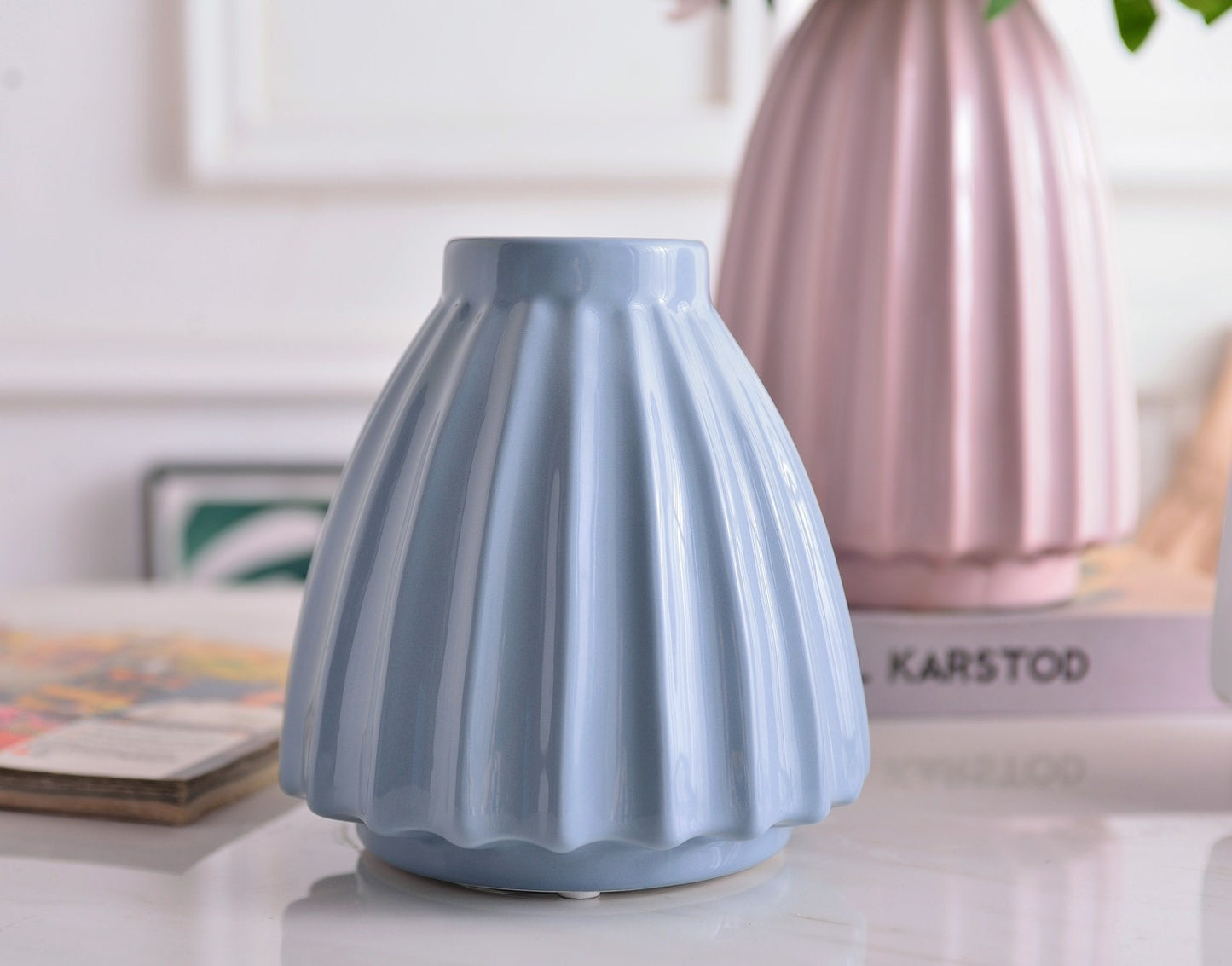 Vase tulipe M bleu ( bouquet M /L)