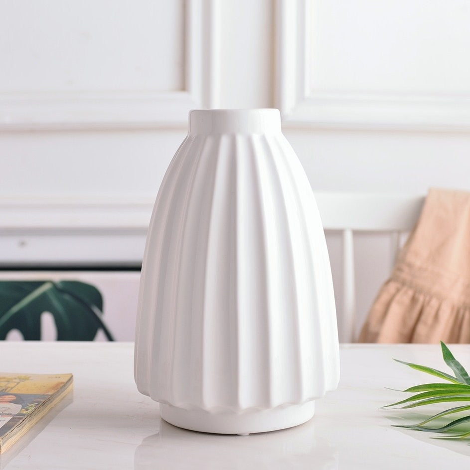 Vase tulipe L blanc( bouquet L/XL)