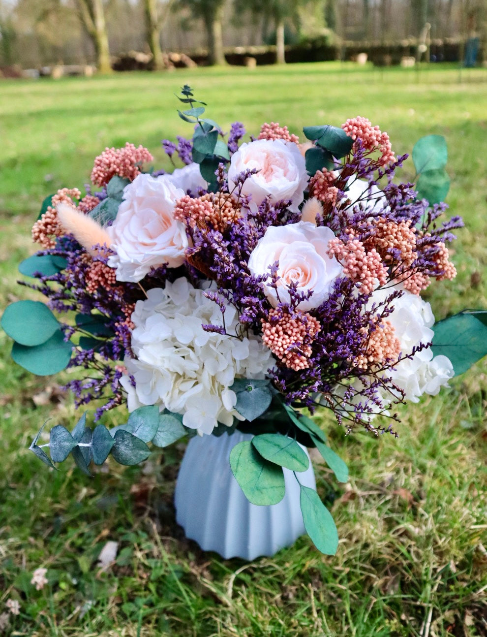 Vase tulipe M bleu ( bouquet M /L)