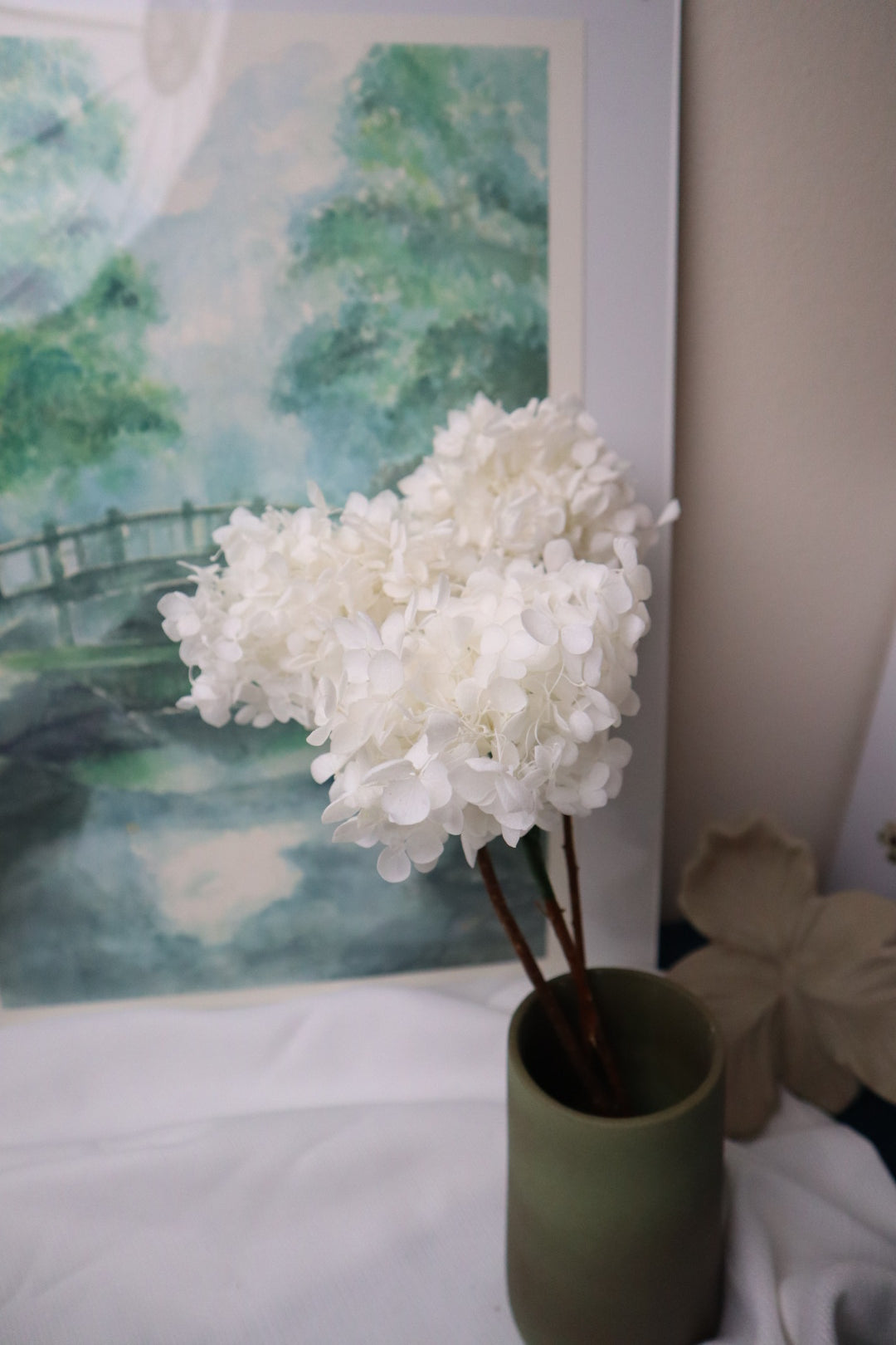 Hortensia blanche-1 tige