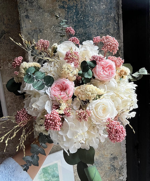 bouquet stabilisé pivoine rose